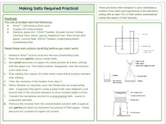 Required practical - AQA - Making Salts