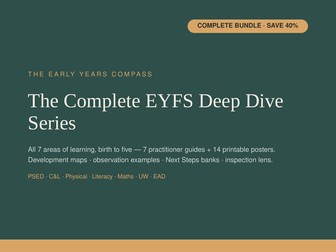 The Complete EYFS Deep Dive Series — All 7 Areas of Learning (0-5) | 7 Guides + 14 Posters BUNDLE