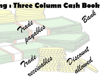 Cash book (Three column cashbook : igcse Cambridge)