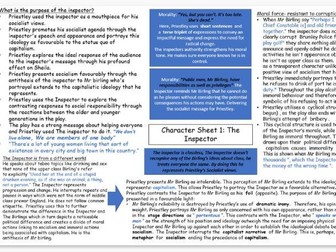 An Inspector Calls GCSE quotes, context, analysis sheets. grade 9