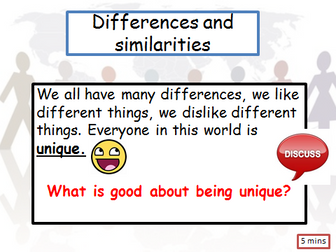 PSCHE lesson on differences