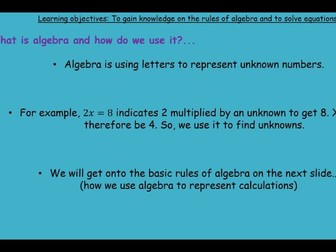 KS3 and GCSE maths - introduction to algebra
