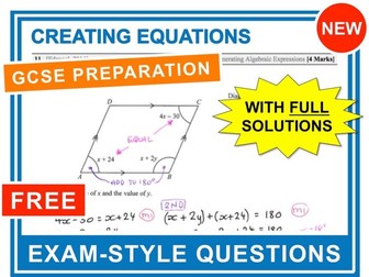 GCSE 9-1 Exam Question Practice (Creating and Solving Equations)