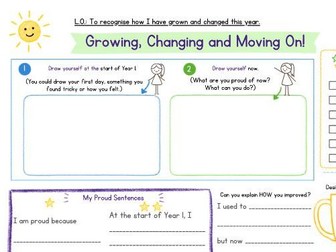 Year 1 Transition Reflection Sheet