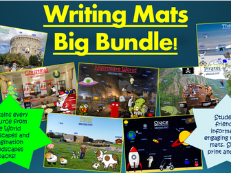 Writing Mats Big Bundle! (World Landscapes and Imagination Landscapes)