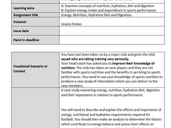 UNIT 4: NUTRITION FOR PHYSICAL PERFORMANCE