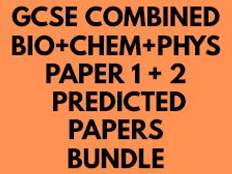 GCSE PREDICTED 2024 COMBINED SCIENCE AQA BIO+CHEM+PHYSICS PAPER 1+2 BUNDLE