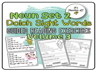 Guided Reading Noun Dolch Sight Words Practice Task Cards and Worksheets 2