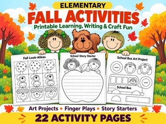 Fall Crafts & Activities for Preschool & Kindergarten | Cut and Paste Worksheets