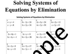 Solving Systems of Equations by Elimination – Worksheet | Teaching