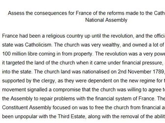 Reforms to the French Church Essay; French Revolution