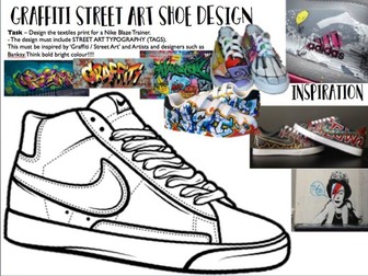 Graffiti / Street art Shoe design worksheet