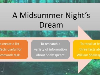 A Midsummer Night's Dream Short Unit of Work