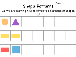 Shape Patterns Worksheet | Teaching Resources
