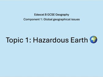 GCSE Geography Hazardous Earth summary cards PowerPoint