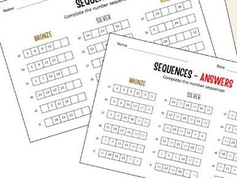 Continuing sequences worksheets with answers