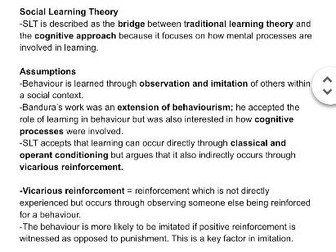 AQA A-Level Psychology Approaches Notes