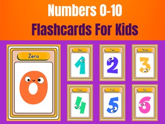 Numbers 0-10 Flashcards For Kids.