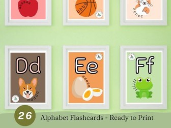 ABC Flash Cards, Educational Cards, A-Z Cards, Learn ABCs, Alphabet Flashcards, Kids Rainbow Colours