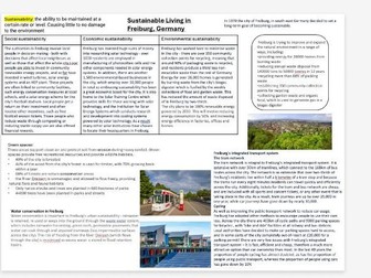 GCSE GEOGRAPHY Freiburg Sustainable living example