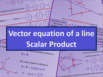 Vector equations of lines and scalar product - AS level Further Maths