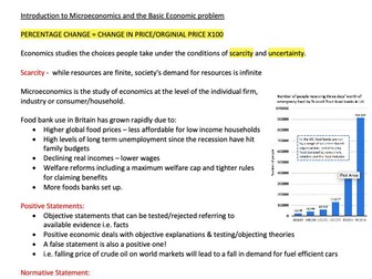 Micro economics theme 1 notes