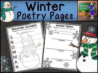 Winter Poetry Activity Sheets