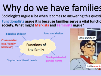 4 Lesson Introduction to Family and Households (A-Level AQA Sociology)