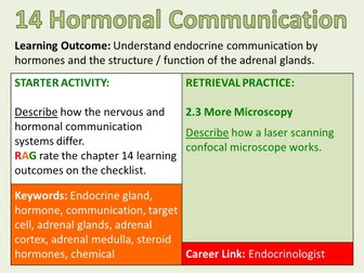 OCR Biology A- Chapter 14 Hormonal Communication