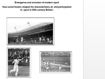 UPDATED OCR Emergency and evolution of 20th Century sport A Level PE