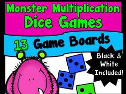 Monster Multiplication Dice Games