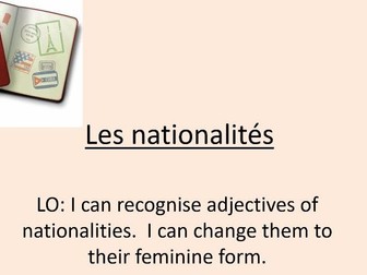 Countries and Nationalities in French - Presentations and activities