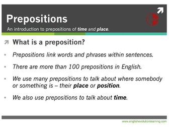 Prepositions for ESL Beginners