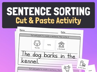 Writing Sentences Worksheets | Handwriting & Sentence Structure with Visuals