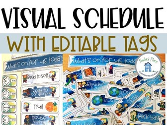 Visual Timetable - Water Colour Theme
