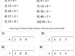 year 5 6 short division bus stop introducing remainders