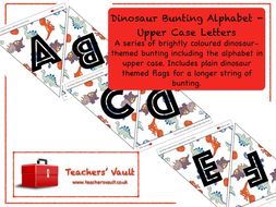 Dinosaur Bunting Alphabet - Upper Case Letters