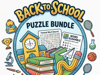 Back To School Activities | First Day of School Word Search and Scramble Puzzle