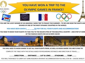 PARIS 2024 OLYMPIC GAMES ADVENTURE - 15 pages of activities