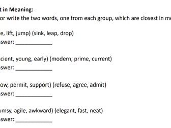 11+ Verbal Reasoning Practice Paper 3