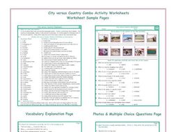 City versus Country Combo Activity Worksheets