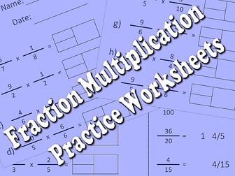 Fraction Multiplication - Practice Worksheets
