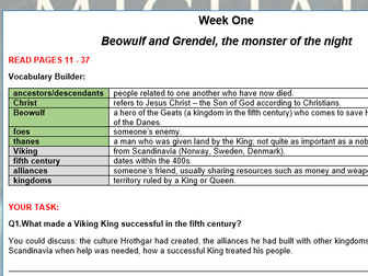 History Reading Project - Beowulf