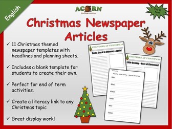 Christmas themed newspaper articles
