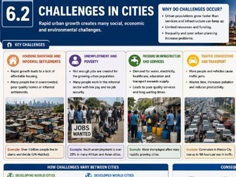 iGCSE Geography Edexcel - Topic 6. Urban Environments (6.2 Challenges in Cities)