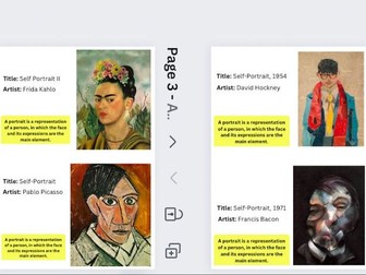 Introduction to portraits - Lesson / worksheet to analyse a famous portrait