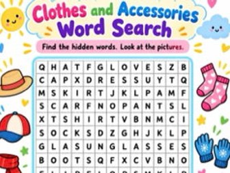Clothes & Accessories – Word Search Worksheet
