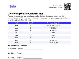 GCSE AQA FT - Converting Units