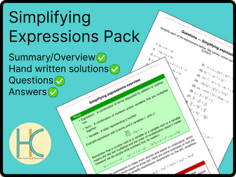 Simplifying expressions Questions, Worked Examples, Overview