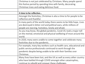 Christmas Assembly Script (Hope, Gratitude and a Christmas Truce)